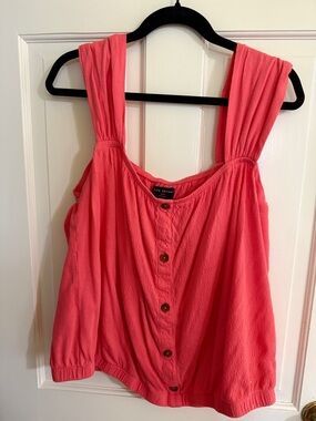 Lane Bryant Coral Sleeveless Button-Front Tank